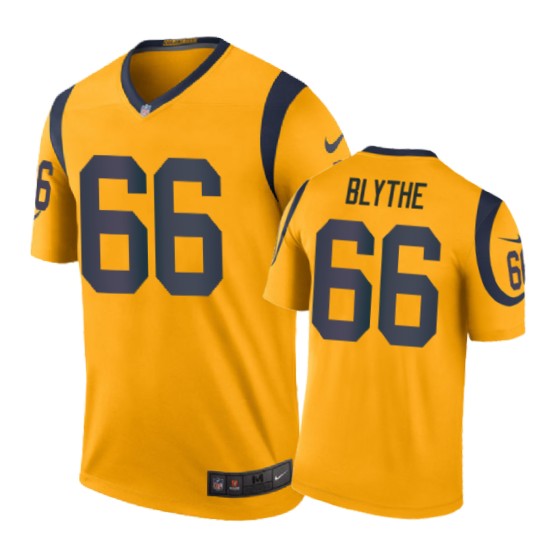 Los Angeles Rams 66 Austin Blythe Nike Color Rush Gold Jersey