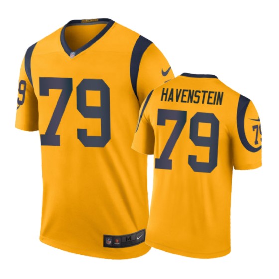 Los Angeles Rams 79 Rob Havenstein Nike Color Rush Gold Jersey