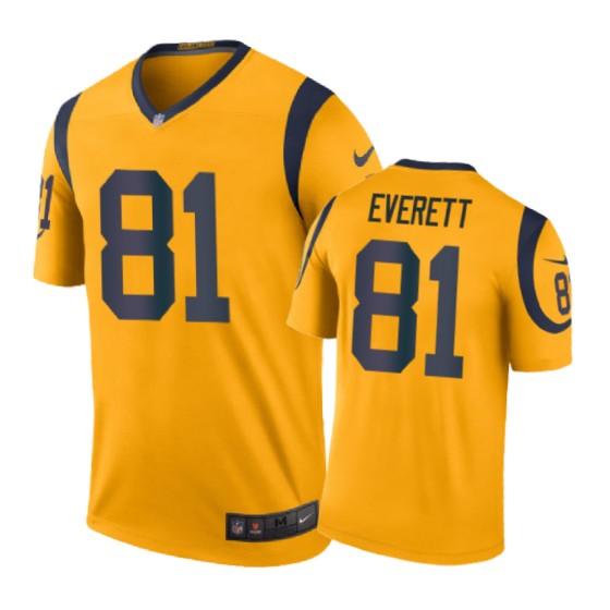 Los Angeles Rams 81 Gerald Everett Nike Color Rush Gold Jersey