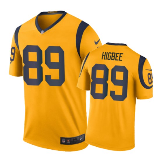 Los Angeles Rams 89 Tyler Higbee Nike Color Rush Gold Jersey