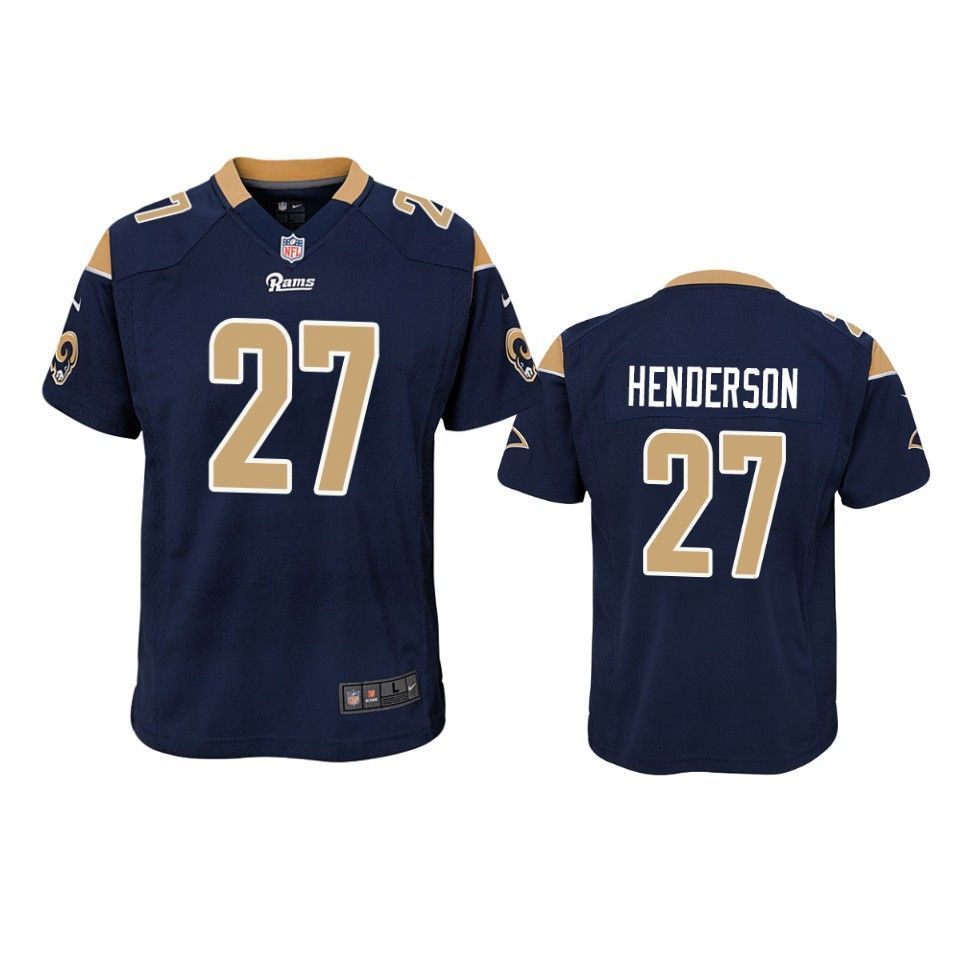 Los Angeles Rams Darrell Henderson 2019 Nfl Draft Navy Game Youth Jersey