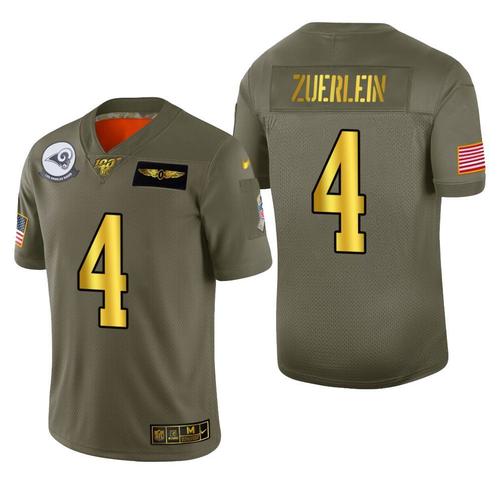 Los Angeles Rams Greg Zuerlein 2019 Salute To Service Nfl 100 Mens Jersey Metallic