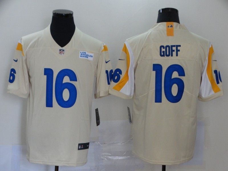 Los Angeles Rams Jared Goff 16 Nfl 2020 Beige Jersey