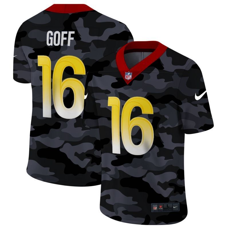 Los Angeles Rams Jared Goff 16 Nfl 2020 Camo Black Jersey