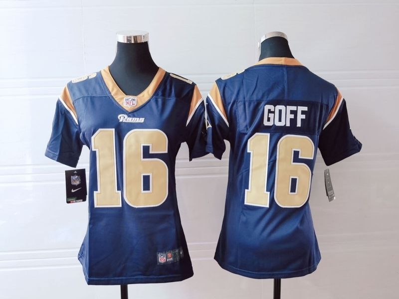 Los Angeles Rams Jared Goff 16 Nfl 2020 Dark Blue Womens Jersey