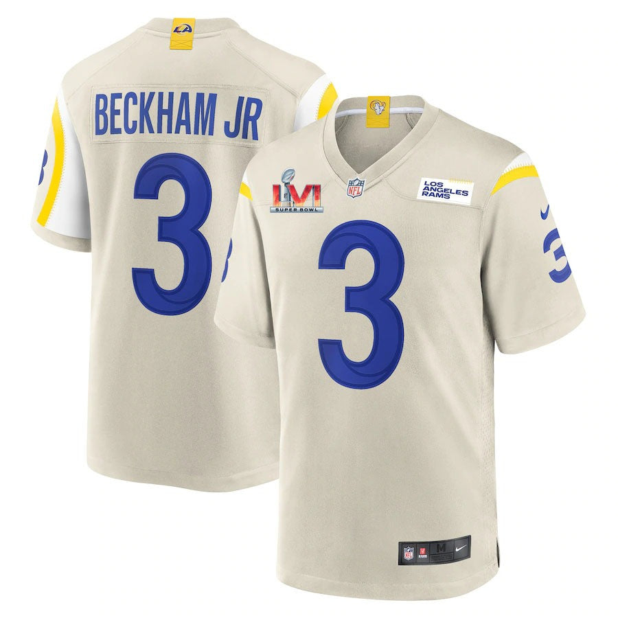 Los Angeles Rams Odell Beckham Jr 3 2022 Nfl Superbowl Lvi Match White Jersey Gift For Rams Fans