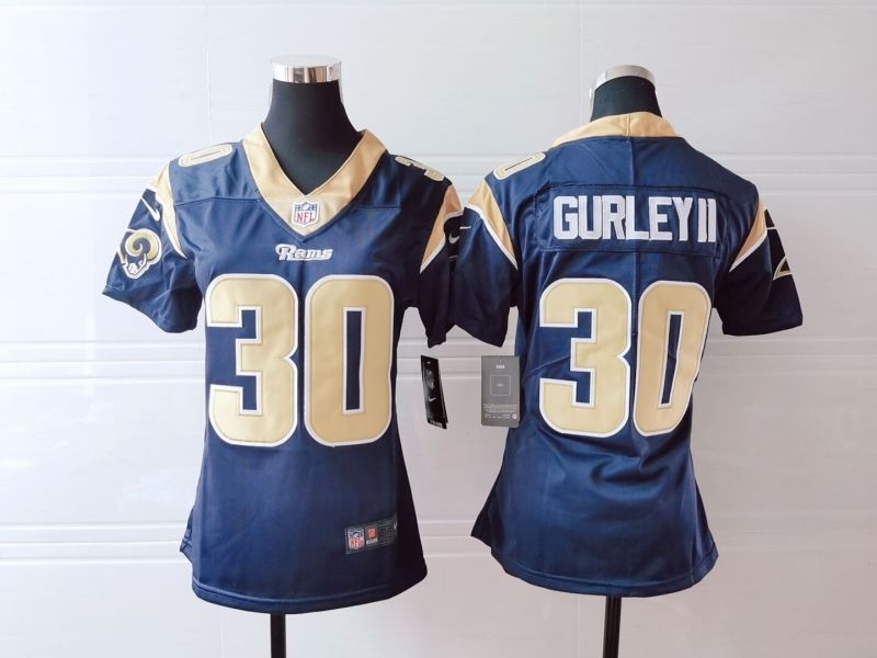 Los Angeles Rams Todd Gurley Ii 30 Nfl 2020 Dark Blue Womens Jersey