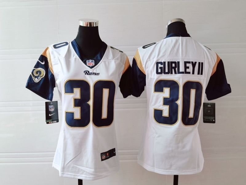 Los Angeles Rams Todd Gurley Ii 30 Nfl 2020 White Womens Jersey