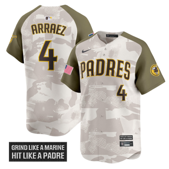Luis Arraez Jersey #4 San Diego Padres 2025 Armed Forces Day Vapor Stitched Alte