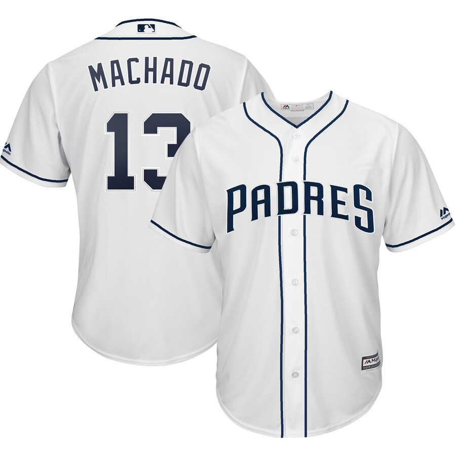 Manny Machado San Diego Padres Majestic Official Cool Base Player Jersey White