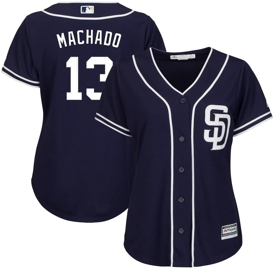 Manny Machado San Diego Padres Majestic Womens Cool Base Player Jersey Navy