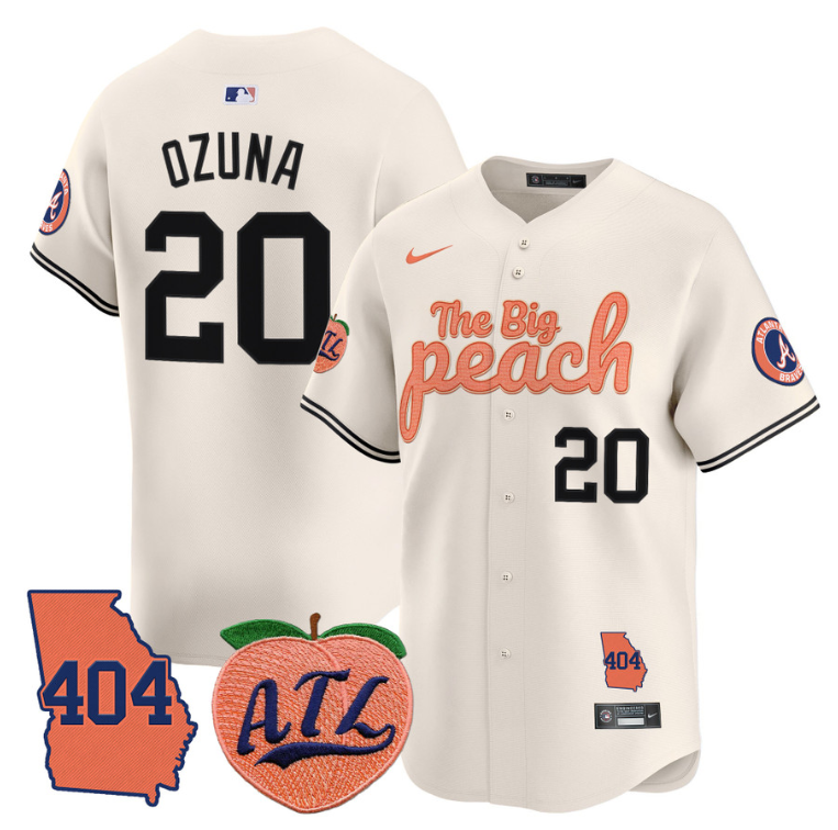 Marcell Ozuna Jersey #20 Atlanta Braves 404 & The Big Peach Premier Limited Stit