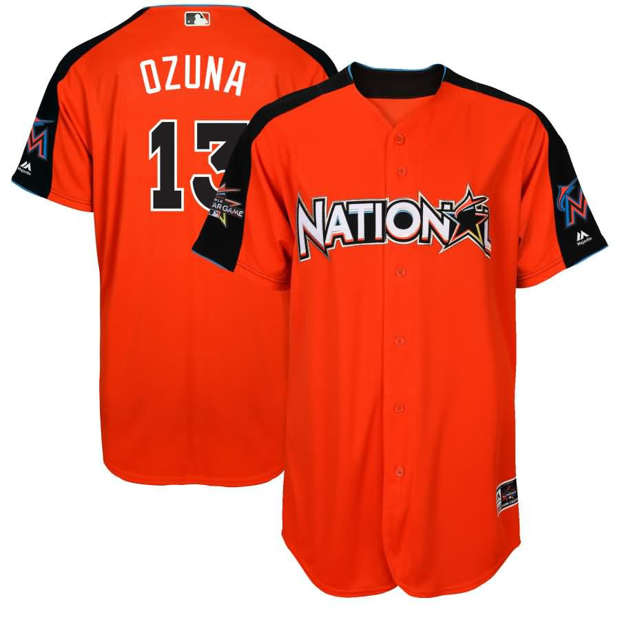 Marcell Ozuna National League Majestic 2017 Mlb All star Game Home Run Derby Jersey Orange