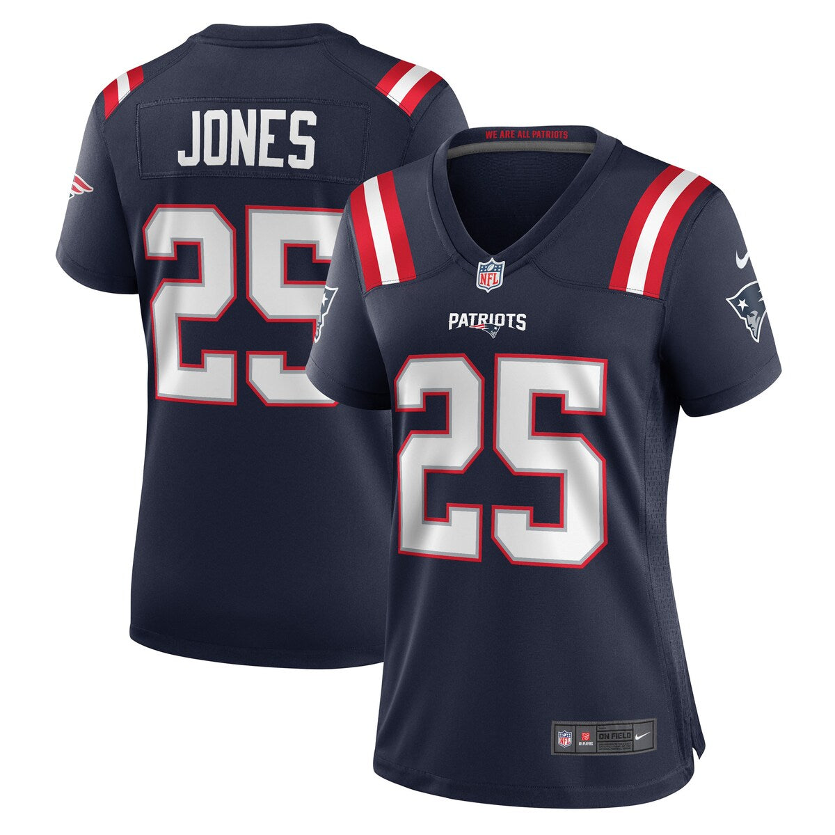 Marcus Jones New England Patriots Nike Womens Game Player Jersey Navy