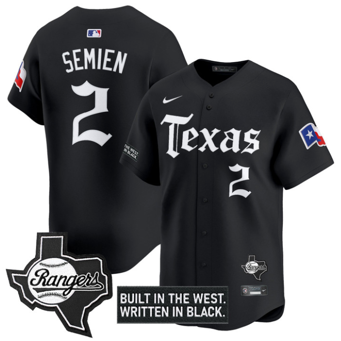 Marcus Semien Jersey #2 Texas Rangers Gothic Frontier Edition Vapor Limited Stit