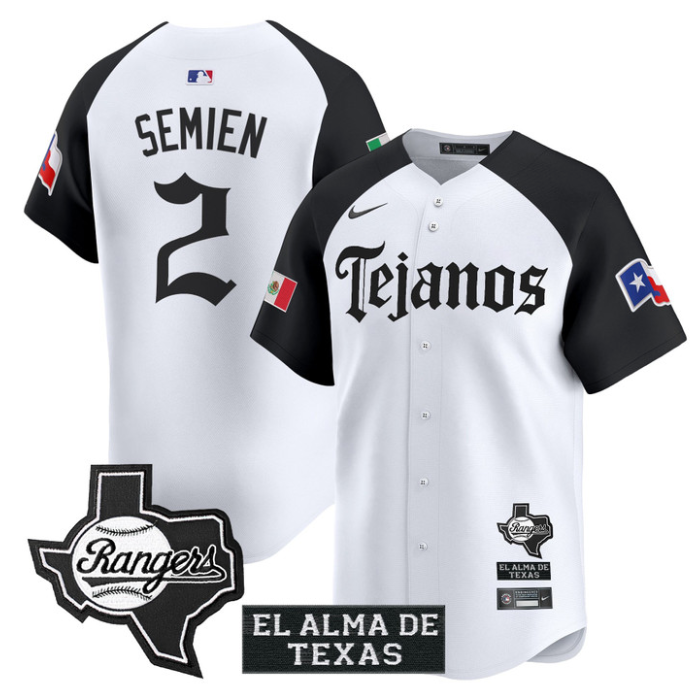Marcus Semien Jersey #2 Texas Rangers Mexico Tejano Barrio Style Vapor Limited S