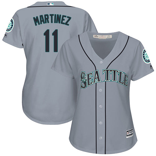 Mariners 11 Edgar Martinez Grey Road Womens Stitched Baseball Jersey