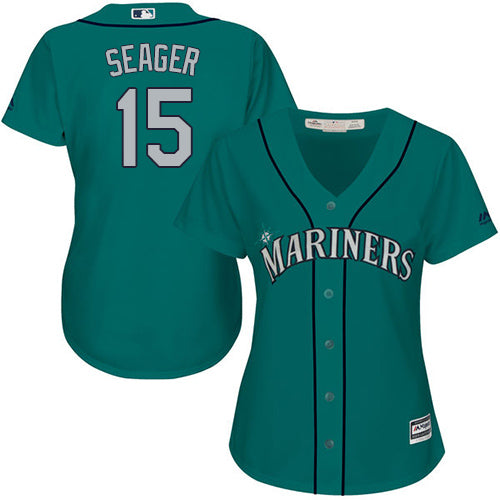 Mariners 15 Kyle Seager Green Alternate Womens Stitched Baseball Jersey