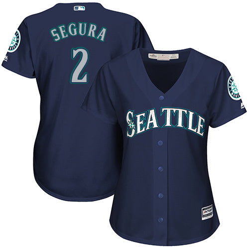 Mariners 2 Jean Segura Navy Blue Alternate Womens Stitched Baseball Jersey