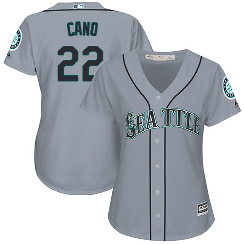Mariners 22 Robinson Cano Grey Road Womens Stitched Baseball Jersey