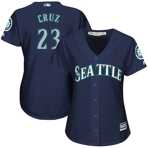 Mariners 23 Nelson Cruz Navy Blue Alternate Womens Stitched Baseball Jersey