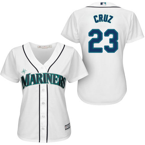 Mariners 23 Nelson Cruz White Home Womens Stitched Baseball Jersey
