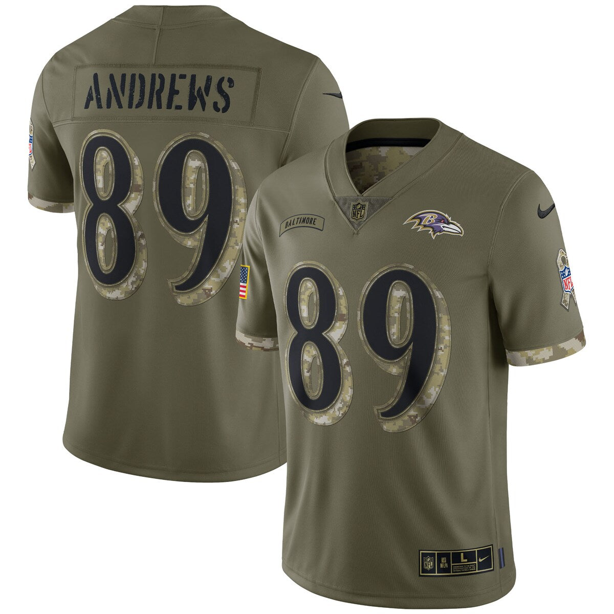 Mark Andrews Baltimore Ravens Nike 2022 Salute To Service Limited Jersey Olive