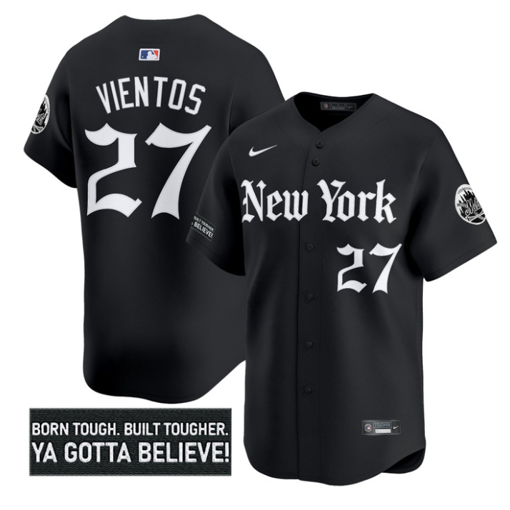 Mark Vientos Jersey #27 New York Mets Gothic Borough Edition Stitched