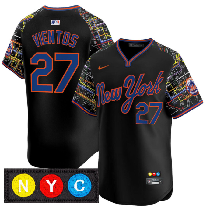 Mark Vientos Jersey #27 New York Mets Subway Style Vapor Premier Limited Stitche