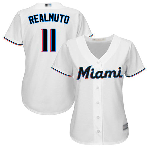 Marlins 11 Jt Realmuto White Home Womens Stitched Baseball Jersey
