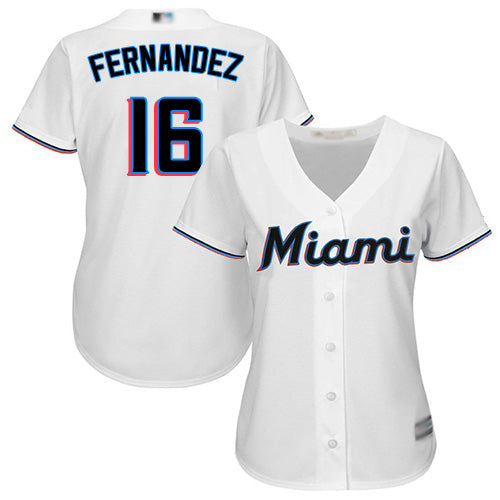 Marlins 16 Jose Fernandez White Home Womens Stitched Baseball Jersey