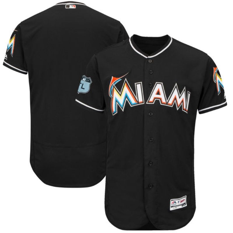 Marlins Black Mlb 2017 Spring Brandedition Personalized Jersey