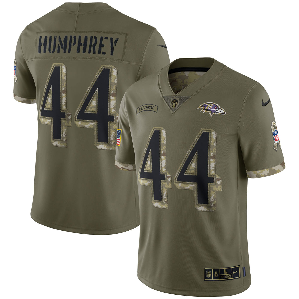Marlon Humphrey Baltimore Ravens Nike 2022 Salute To Service Limited Jersey Olive