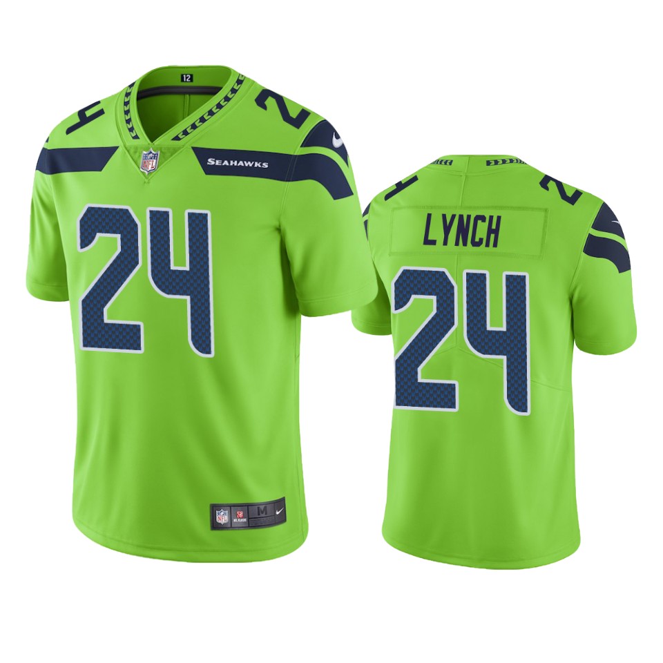 Marshawn Lynch Seahawks Green Color Rush Limited Jersey