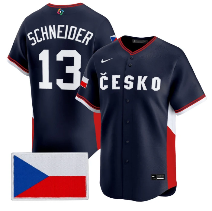 Martin Schneider Jersey #13 Team Czechia 2026 World Baseball Stitched