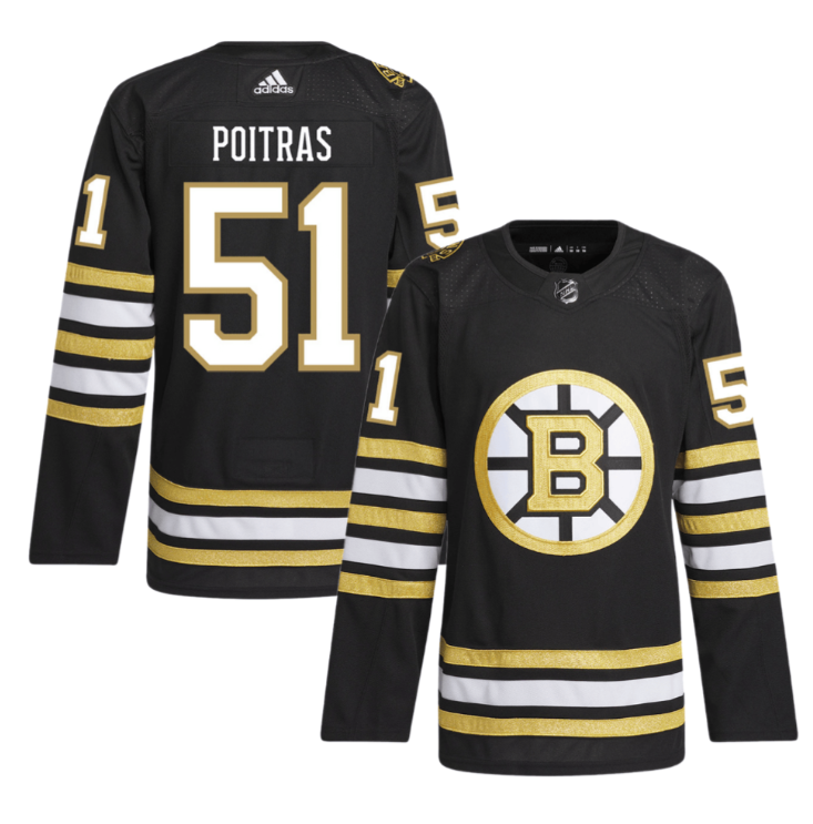 Matthew Poitras 51 Boston Bruins 100th Anniversary Primegreen Home Men Jersey Bl