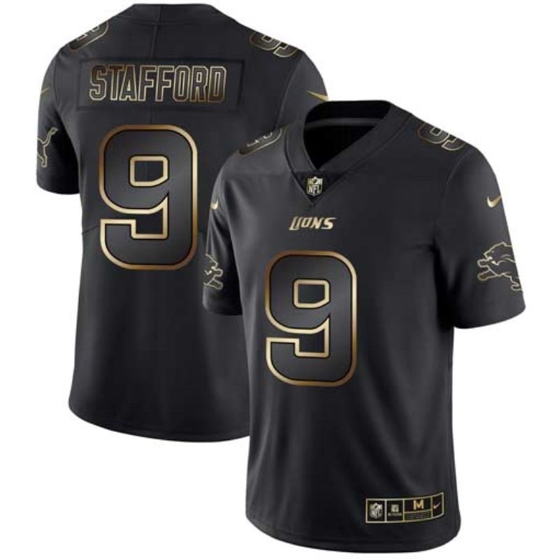Matthew Stafford 9 Detriot Lions Nfl Explosion Legendary Gold Black Jersey
