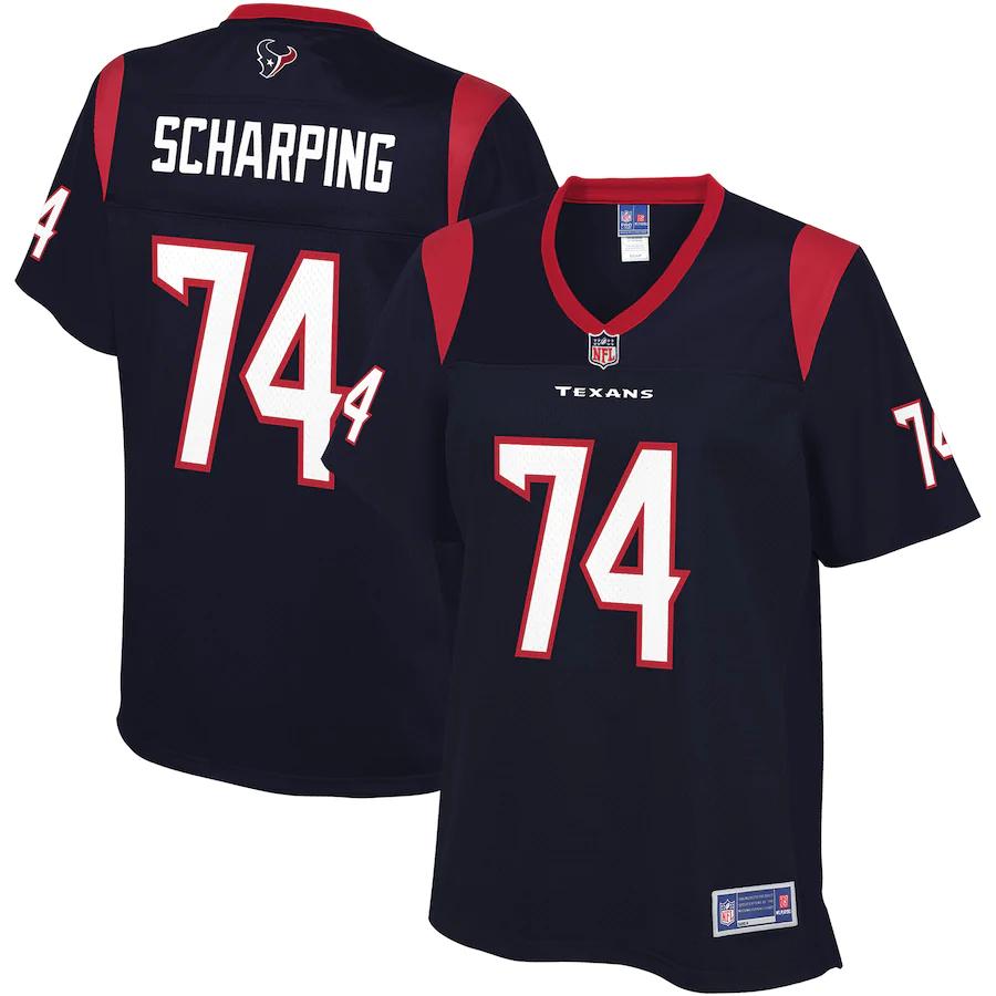 Max Scharping Houston Texans Nfl Pro Line Womens Team Player Jersey Navy