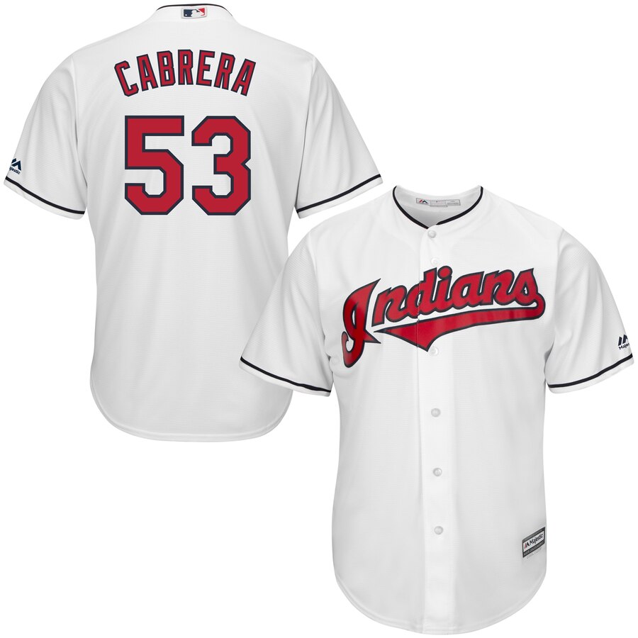 Melky Cabrera Cleveland Indians Majestic Home Official Cool Base Player Jersey White