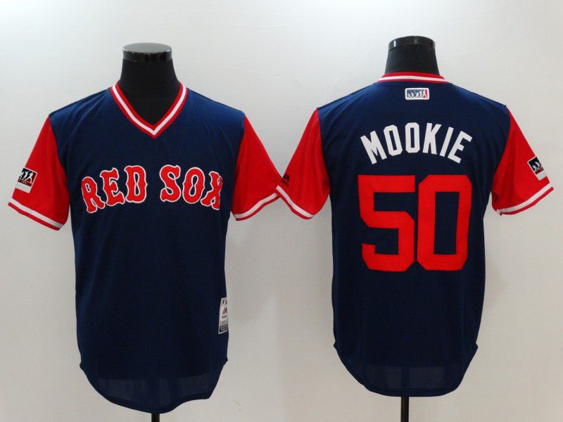 Men Boston Red Sox 50 Mookie Blue Game Legend Edition Mlb Jersey