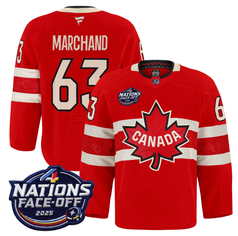 Men Brad Marchand Jersey #63 Canada 4 Nations Face-Off 2025 Pro Stitched Red