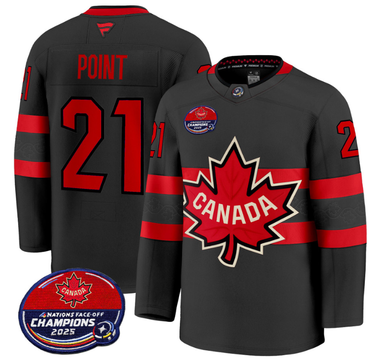 Men Brayden Point Jersey #21 Canada 4 Nations Face-Off 2025 Champions V2