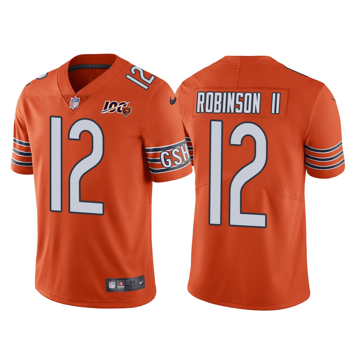 Men Chicago Bears 100th Anniversary Allen Robinson Orange Vapor Limited Jersey
