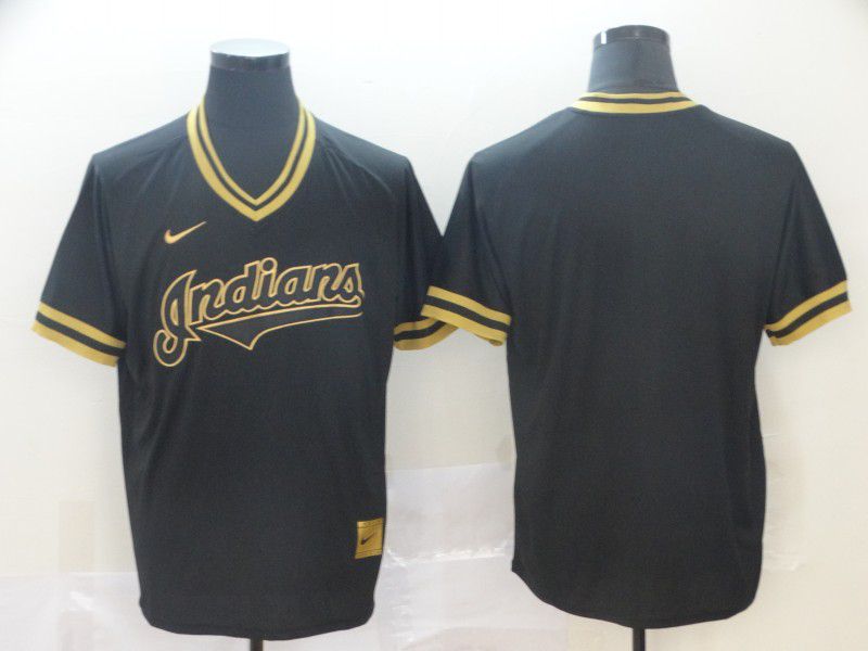 Men Cleveland Indians Blank Black Gold Game Nike 2022 Mlb Jersey