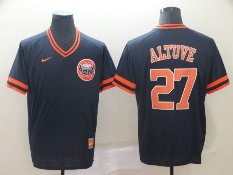 Men Houston Astros 27 Altuve Blue Game Throwback Nike 2022 Mlb Jersey