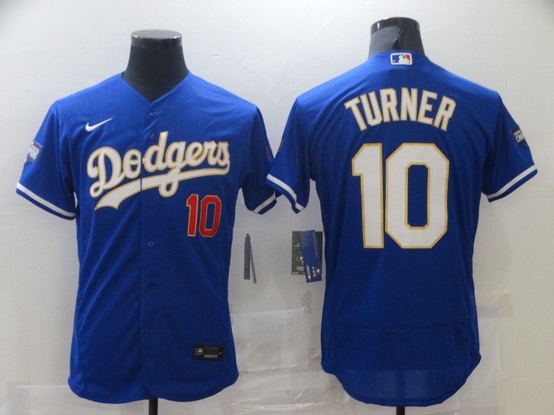 Men Los Angeles Dodgers 10 Turner Blue Elite 2021 Nike Mlb Jersey