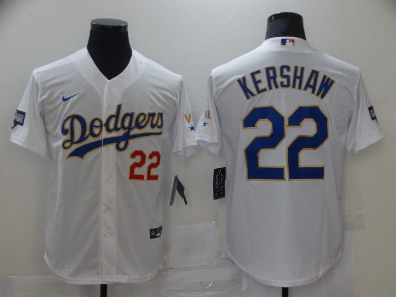 Men Los Angeles Dodgers 22 Kershaw White Game 2021 Nike Mlb Jersey