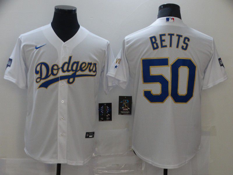 Men Los Angeles Dodgers 50 Betts White Game 2021 Nike Mlb Jerseys