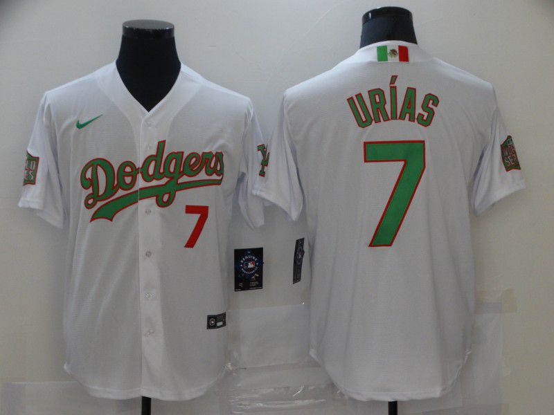 Men Los Angeles Dodgers 7 Urias White Game 2021 Nike Mlb Jersey