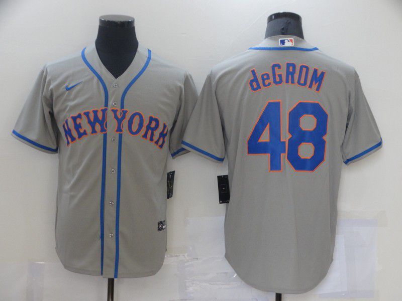 Men New York Mets 48 Degrom Grey Game Nike Mlb Jerseys